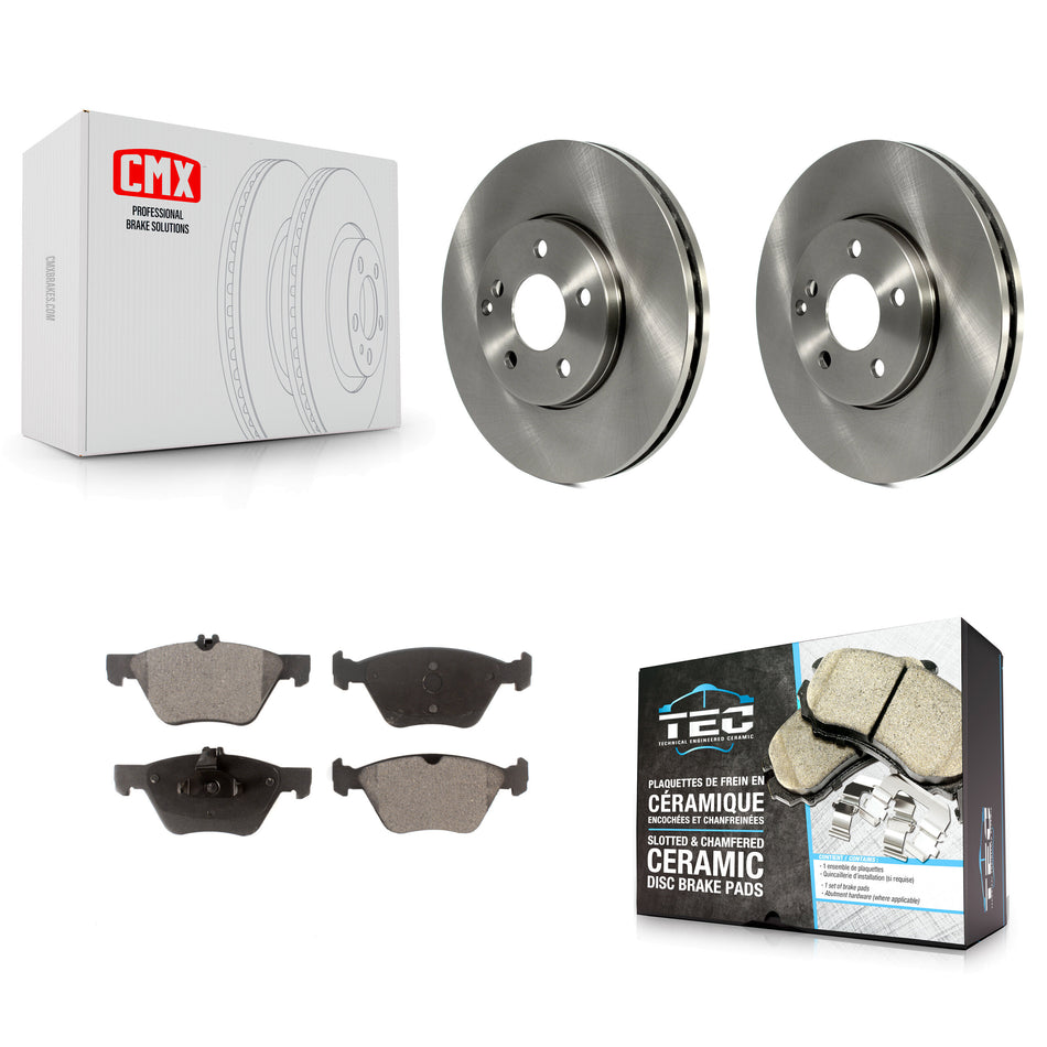 Front Disc Brake Rotors And Ceramic Pads Kit For Mercedes-Benz E350 E320 E300 K8T-100516