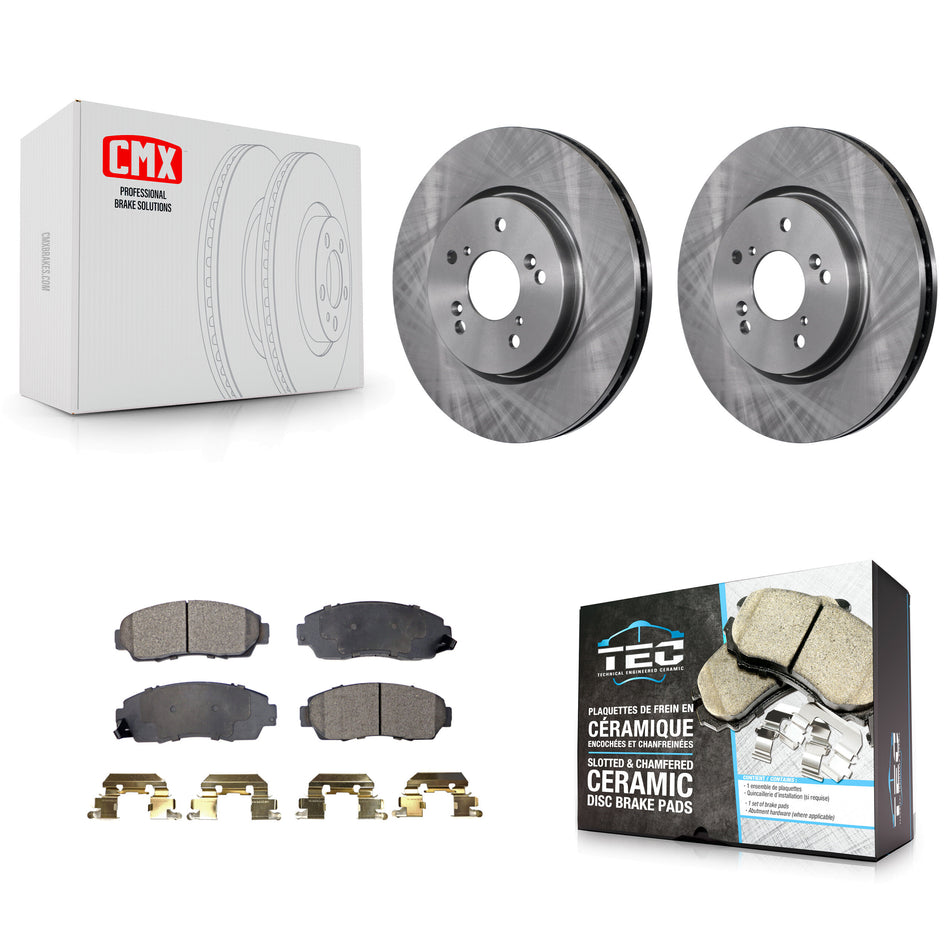 Front Disc Brake Rotors And Ceramic Pads Kit For Honda CR-V Acura RDX Accord Crosstour K8T-100517