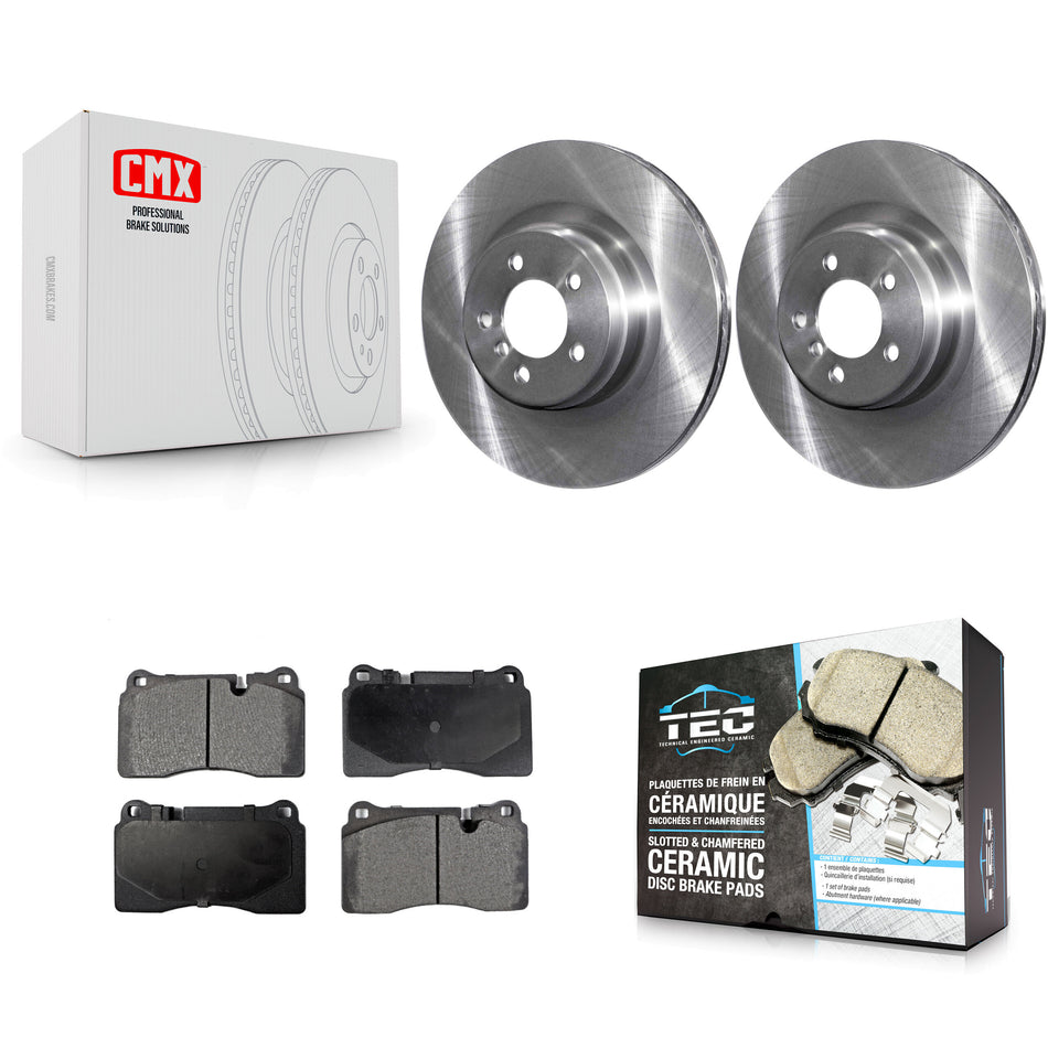 Front Disc Brake Rotors And Ceramic Pads Kit For 2006-2009 Land Rover Range Supercharged K8T-100526