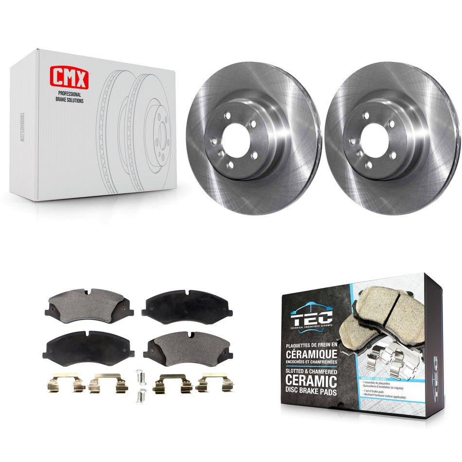 Front Disc Brake Rotors And Ceramic Pads Kit For 2010-2012 Land Rover Range Naturally Aspirated K8T-100527