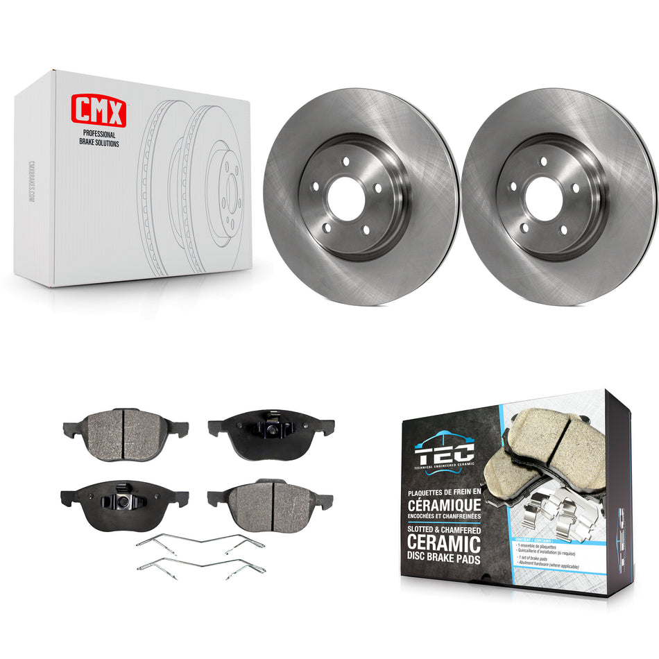 Front Disc Brake Rotors And Ceramic Pads Kit For 2014 Ford Connect 104.8" wheel base K8T-100530