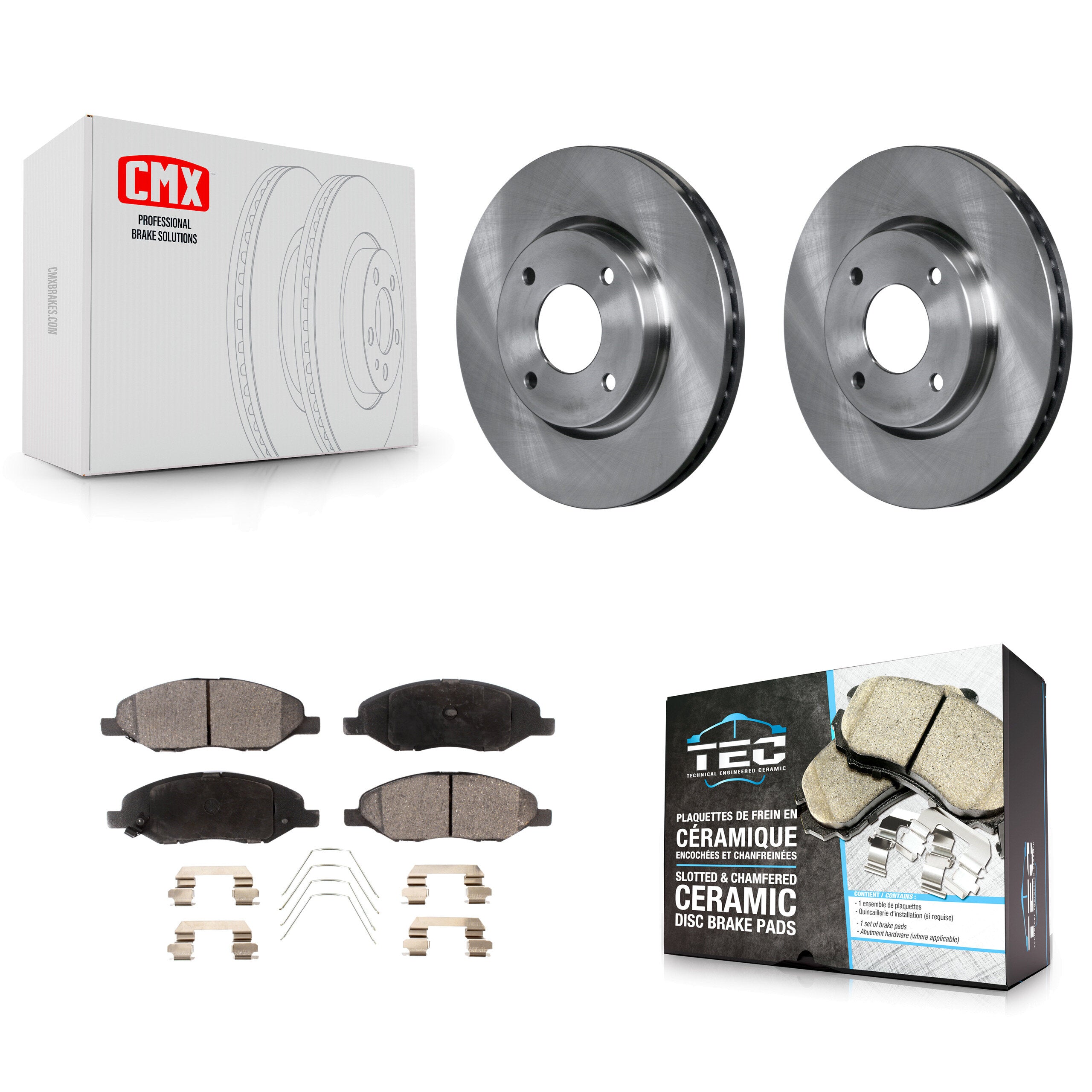 Front Disc Brake Rotors And Ceramic Pads Kit For 2008 Nissan Versa 4-Wheel ABS K8T-100534