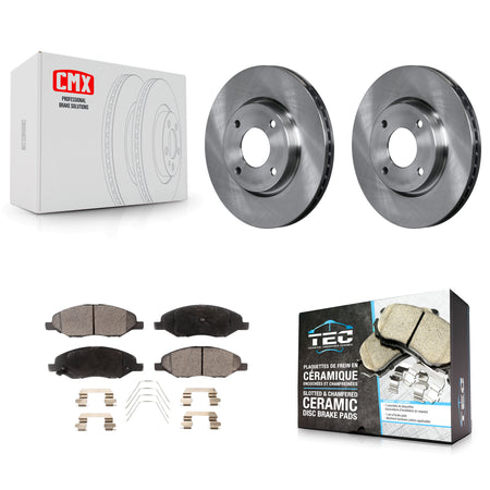 Front Disc Brake Rotors And Ceramic Pads Kit For 2008 Nissan Versa 4-Wheel ABS K8T-100534