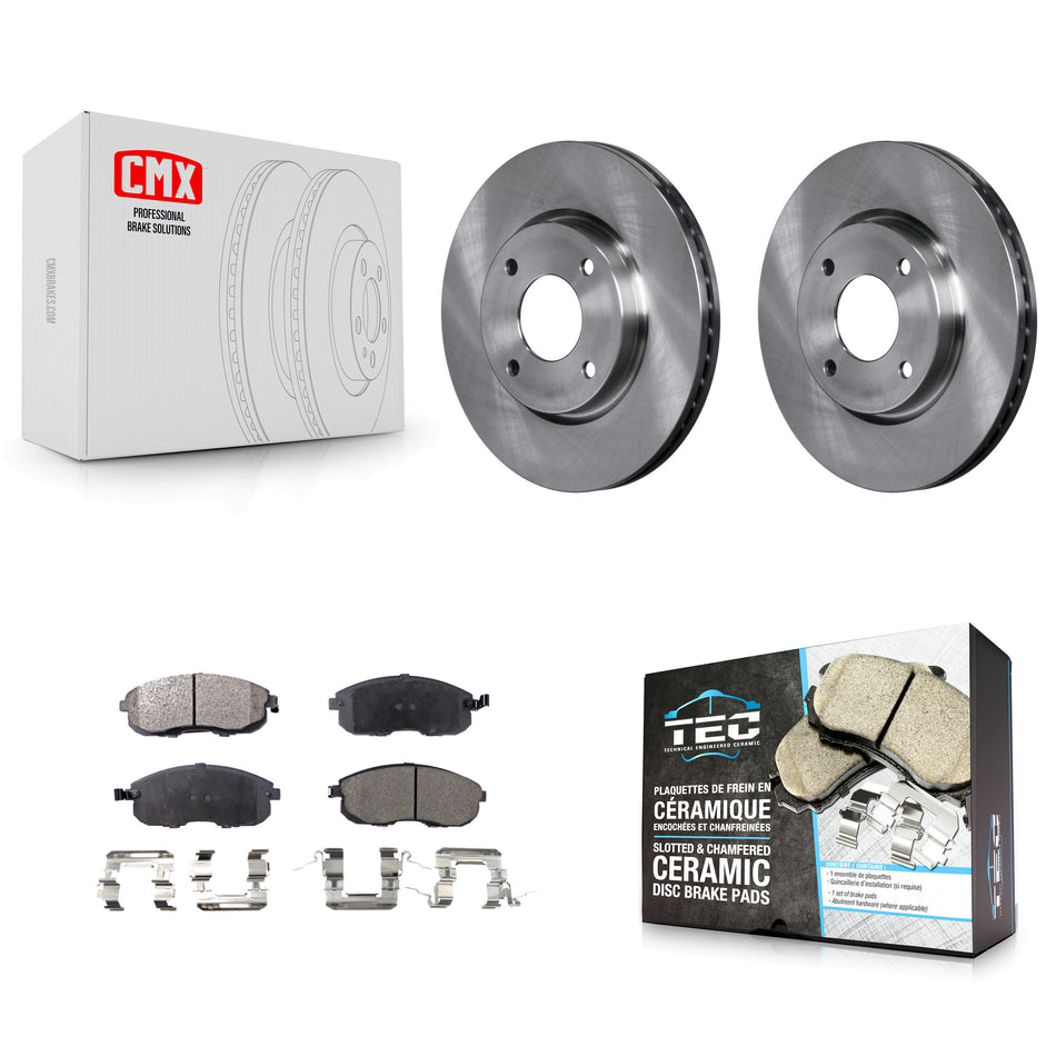 Front Disc Brake Rotors And Ceramic Pads Kit For Nissan Sentra Versa Cube K8T-100535