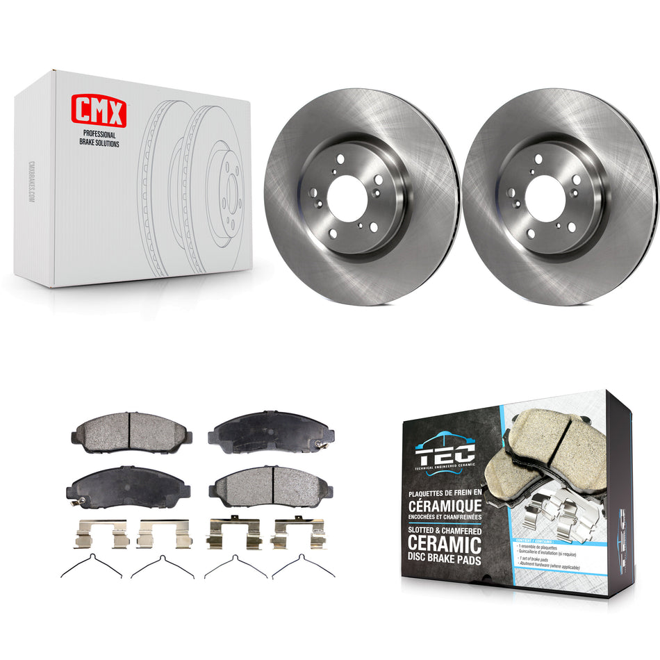 Front Disc Brake Rotors And Ceramic Pads Kit For Honda Pilot Acura MDX RLX ZDX K8T-100539