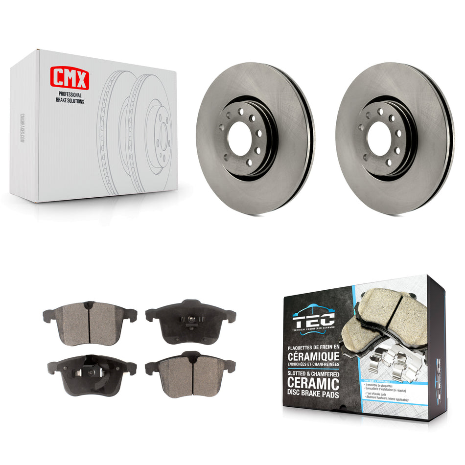 Front Disc Brake Rotors And Ceramic Pads Kit For Saab 9-3 With 314mm Diameter Rotor K8T-100544