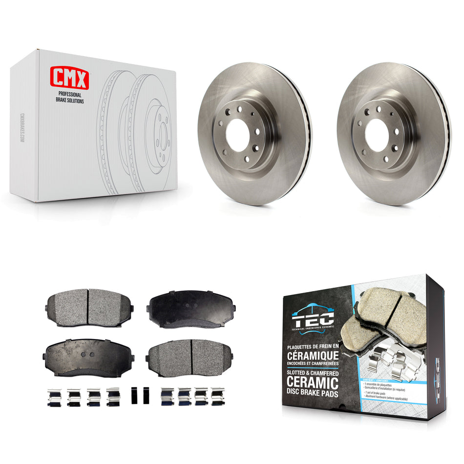Front Disc Brake Rotors And Ceramic Pads Kit For 2007-2015 Mazda CX-9 K8T-100545