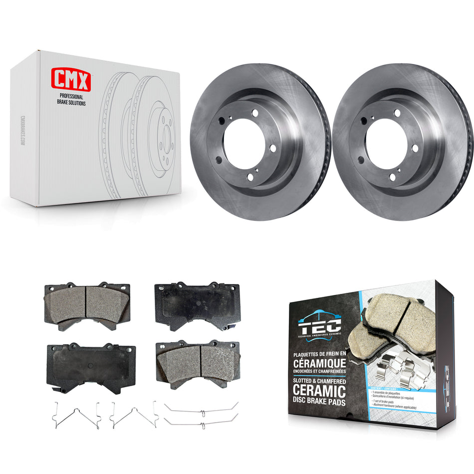 Front Disc Brake Rotors And Ceramic Pads Kit For Toyota Tundra Sequoia Lexus LX570 Land Cruiser K8T-100546