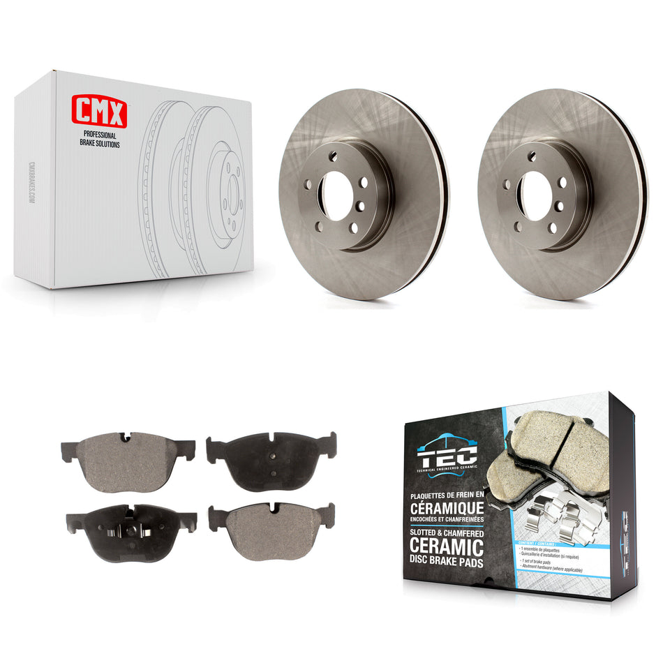 Front Disc Brake Rotors And Ceramic Pads Kit For BMW X5 X6 K8T-100547
