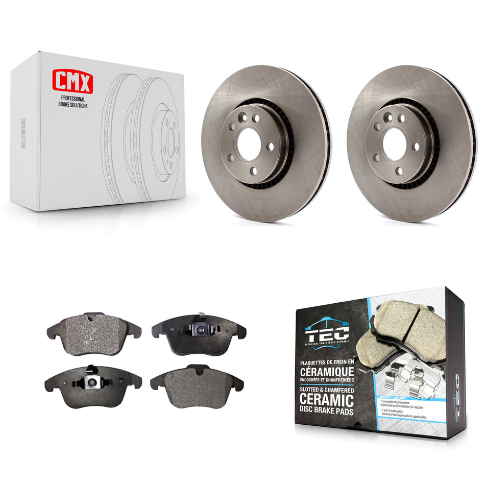 Front Disc Brake Rotors And Ceramic Pads Kit For 2008-2015 Land Rover LR2 K8T-100565