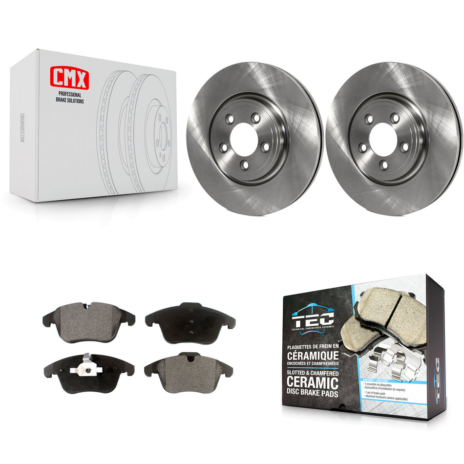 Front Disc Brake Rotors And Ceramic Pads Kit For Jaguar XF S-Type XK XJ8 Vanden Plas K8T-100566