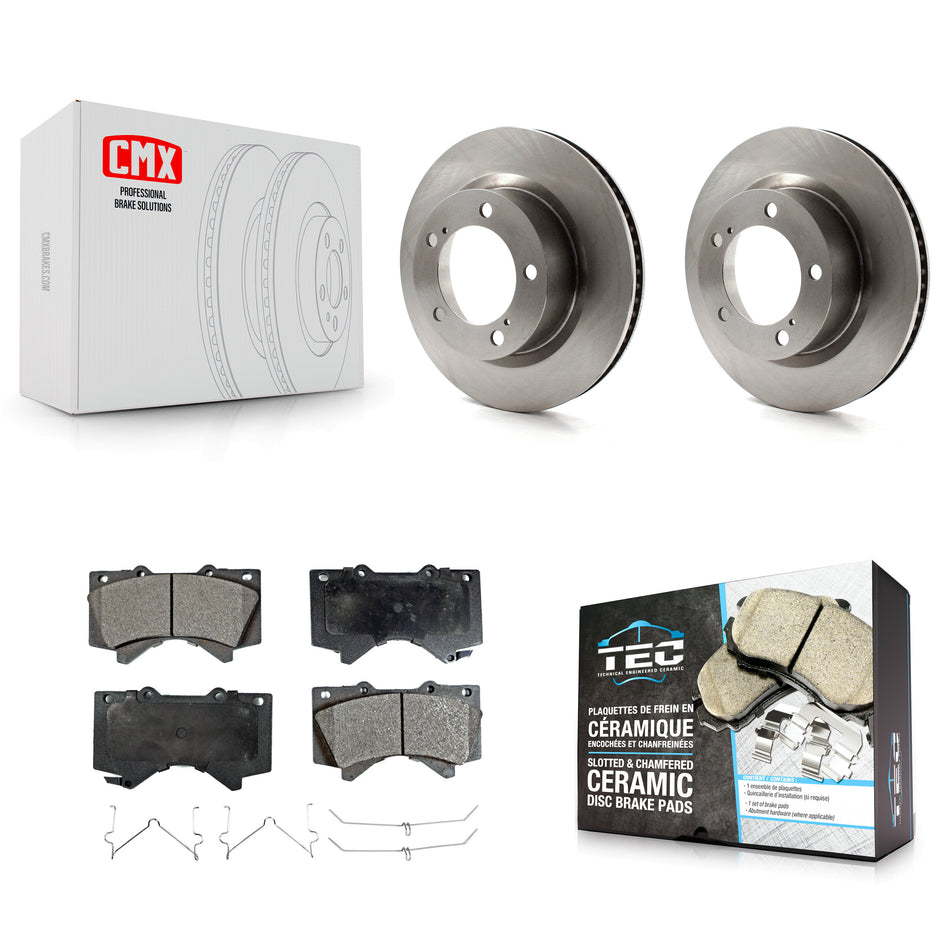 Front Disc Brake Rotors And Ceramic Pads Kit For Toyota Land Cruiser Lexus LX570 K8T-100582