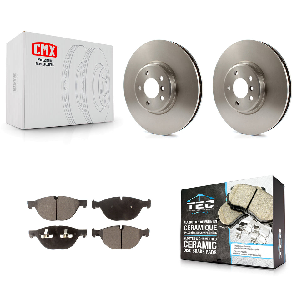 Front Disc Brake Rotors And Ceramic Pads Kit For BMW X5 X6 xDrive50i K8T-100589