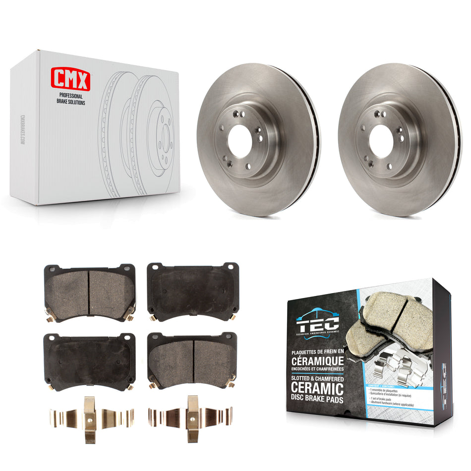 Front Disc Brake Rotors And Ceramic Pads Kit For Hyundai Genesis K8T-100592