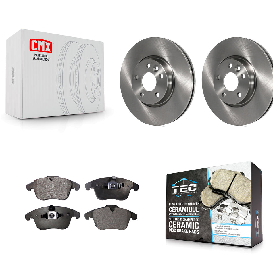 Front Disc Brake Rotors And Ceramic Pads Kit For Volvo S60 XC70 S80 Land Rover Range Evoque V60 V70 K8T-100594