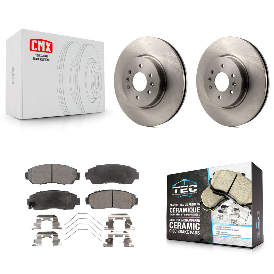 Front Disc Brake Rotors And Ceramic Pads Kit For 2011-2014 Honda Odyssey K8T-100597