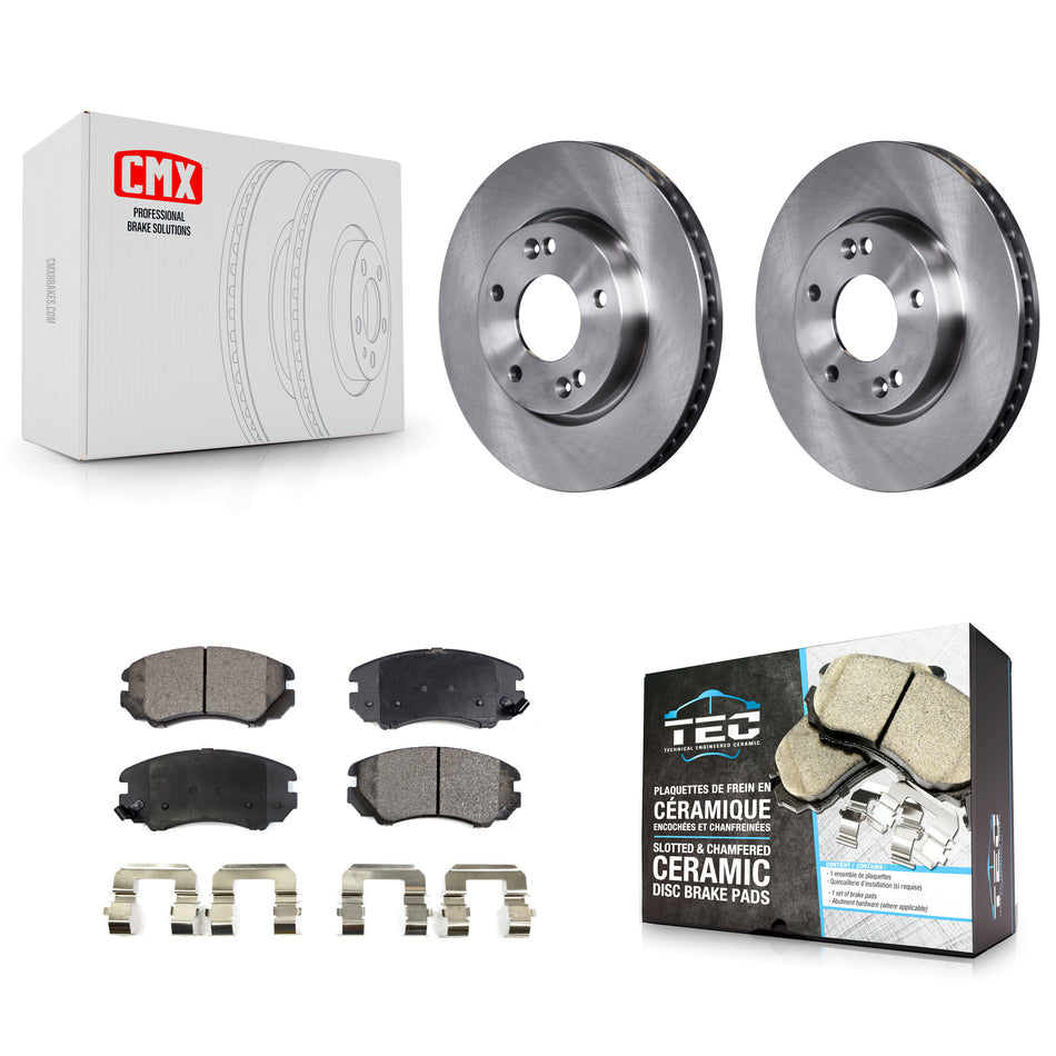 Front Disc Brake Rotors And Ceramic Pads Kit For 2010-2011 Kia Soul 2.0L K8T-100603