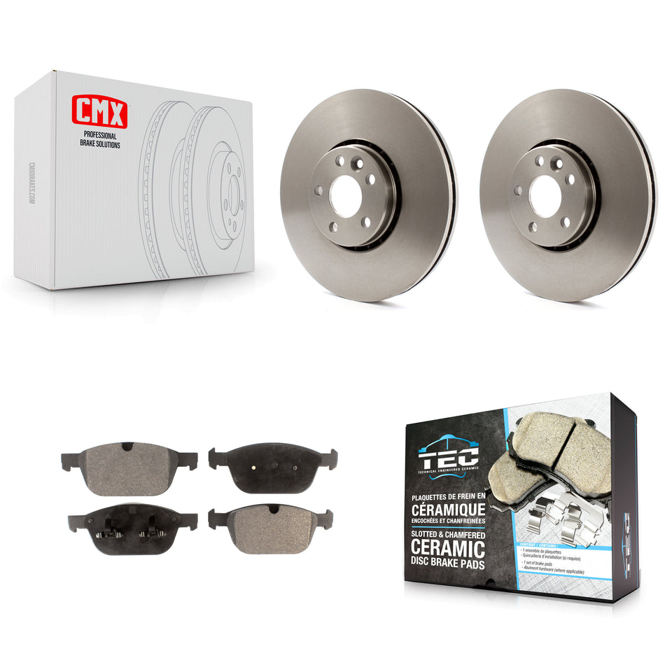 Front Disc Brake Rotors And Ceramic Pads Kit For 2010-2015 Volvo XC60 K8T-100607