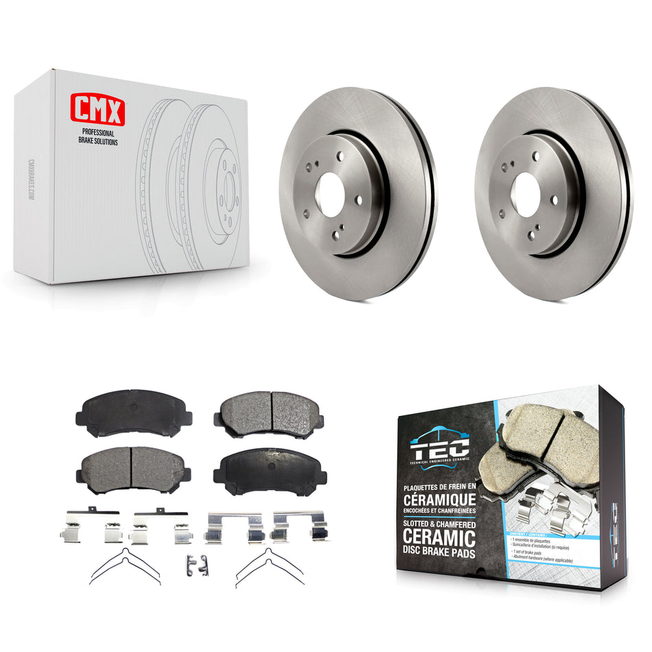 Front Disc Brake Rotors And Ceramic Pads Kit For 2010-2013 Suzuki Kizashi K8T-100614