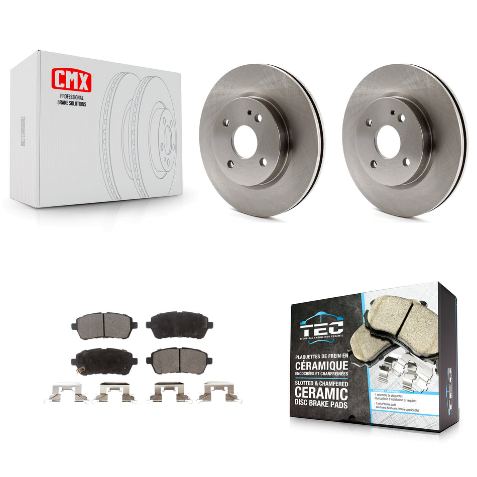 Front Disc Brake Rotors And Ceramic Pads Kit For 2011-2014 Mazda 2 K8T-100617