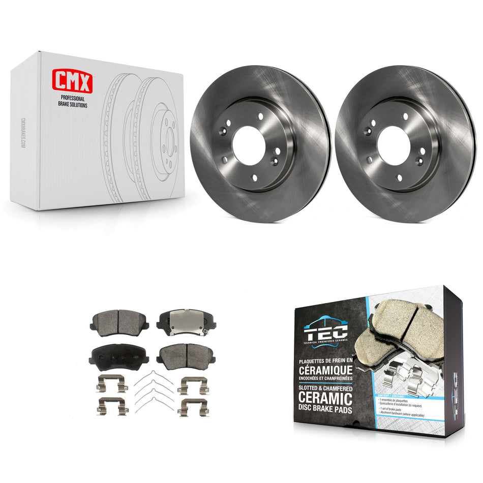 Front Disc Brake Rotors And Ceramic Pads Kit For Kia Forte Hyundai Veloster Elantra GT Forte5 Koup K8T-100622