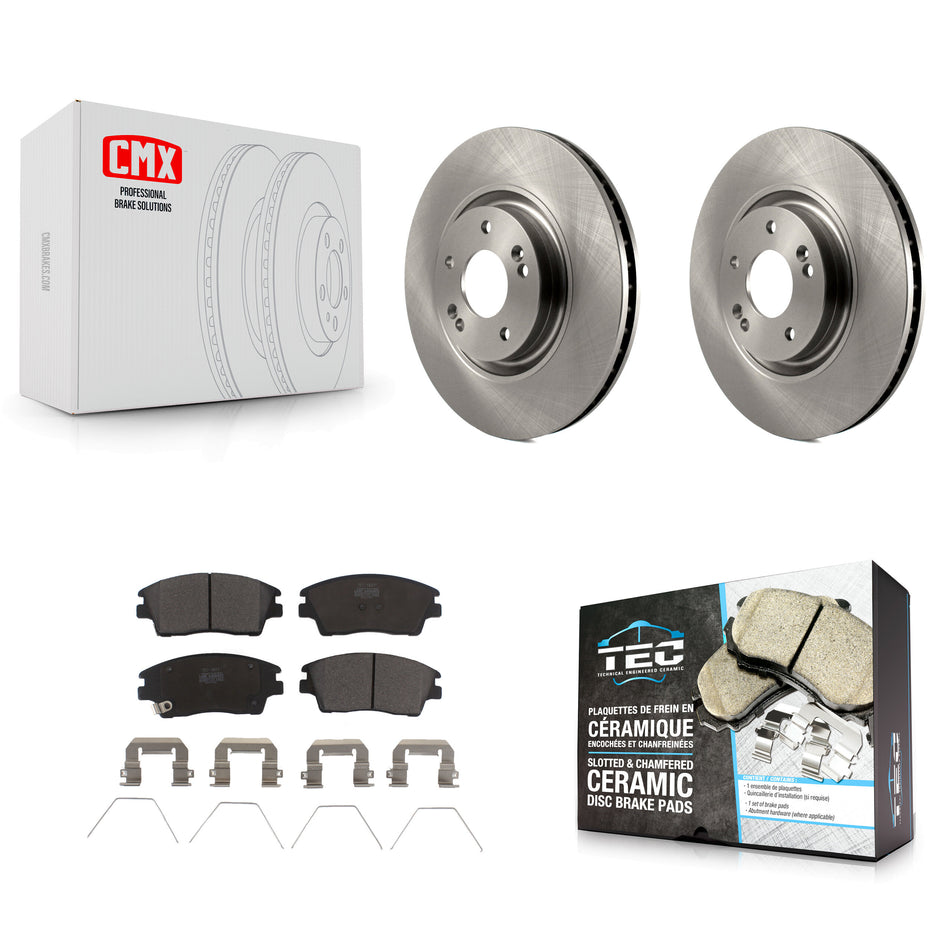 Front Disc Brake Rotors And Ceramic Pads Kit For 2017-2021 Kia Sportage Turbocharged K8T-100627