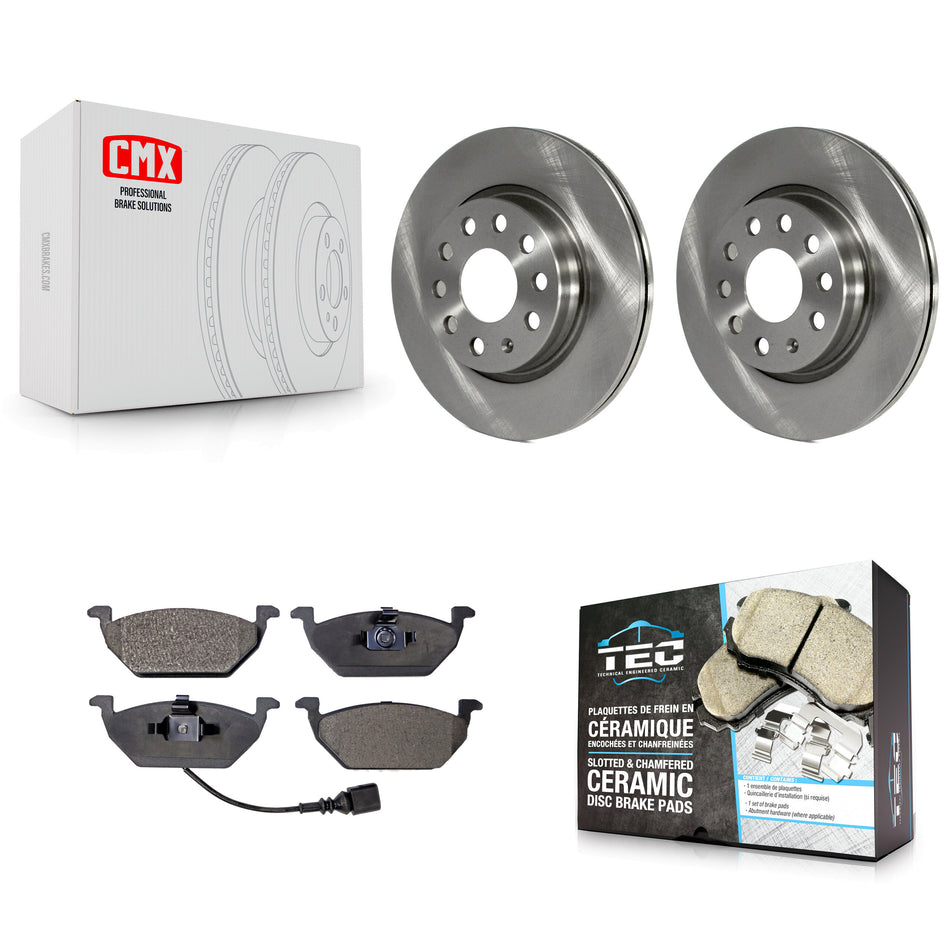 Front Disc Brake Rotors And Ceramic Pads Kit For 2011-2015 Volkswagen Jetta With 280mm Diameter Rotor K8T-100632