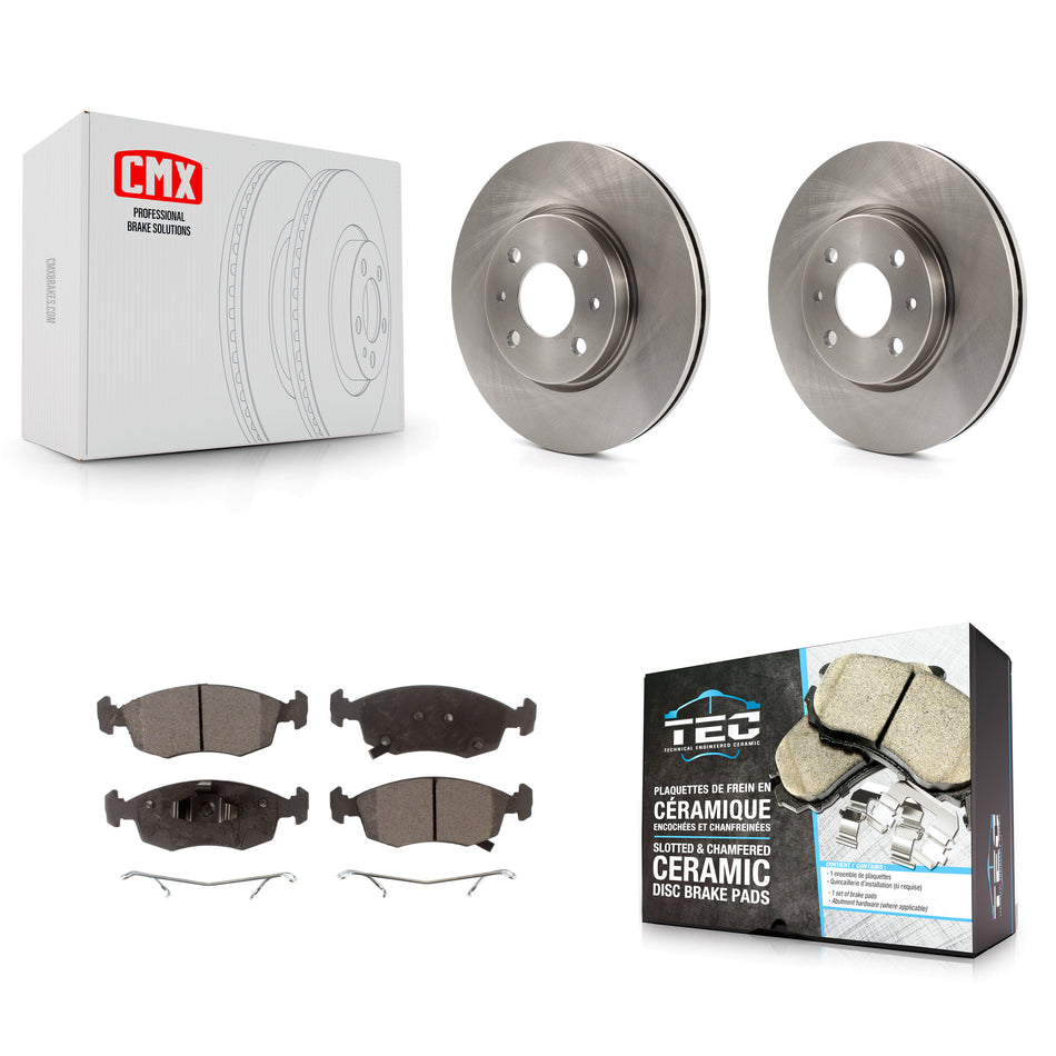 Front Disc Brake Rotors And Ceramic Pads Kit For Fiat 500 K8T-100638