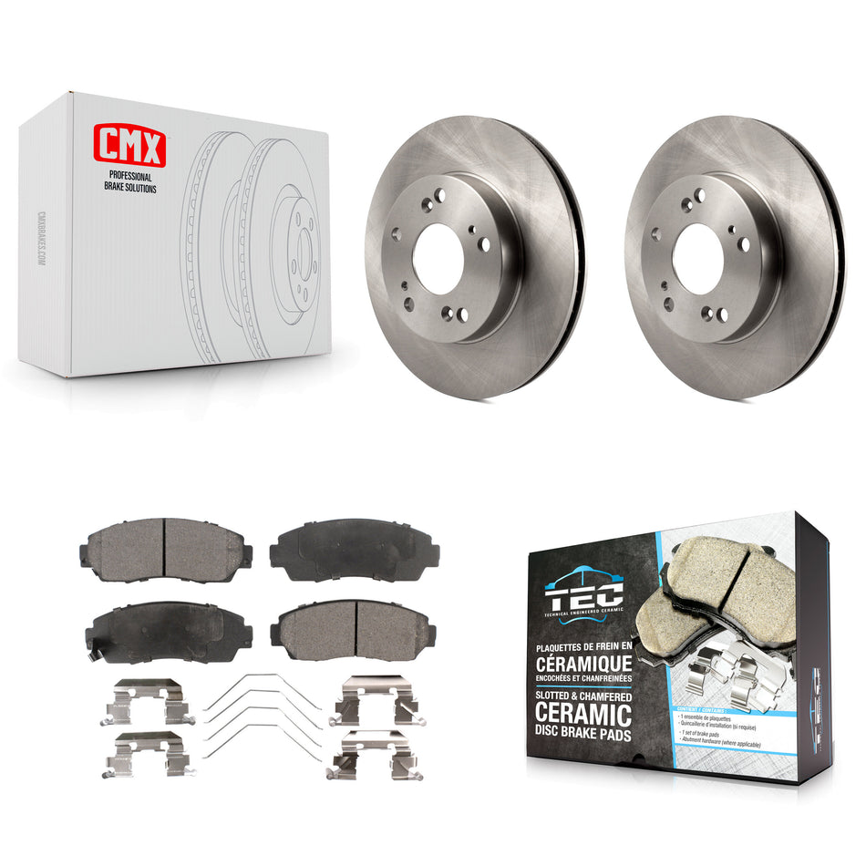 Front Disc Brake Rotors And Ceramic Pads Kit For 2015 Honda Civic LX SE with Manual transmission K8T-100639