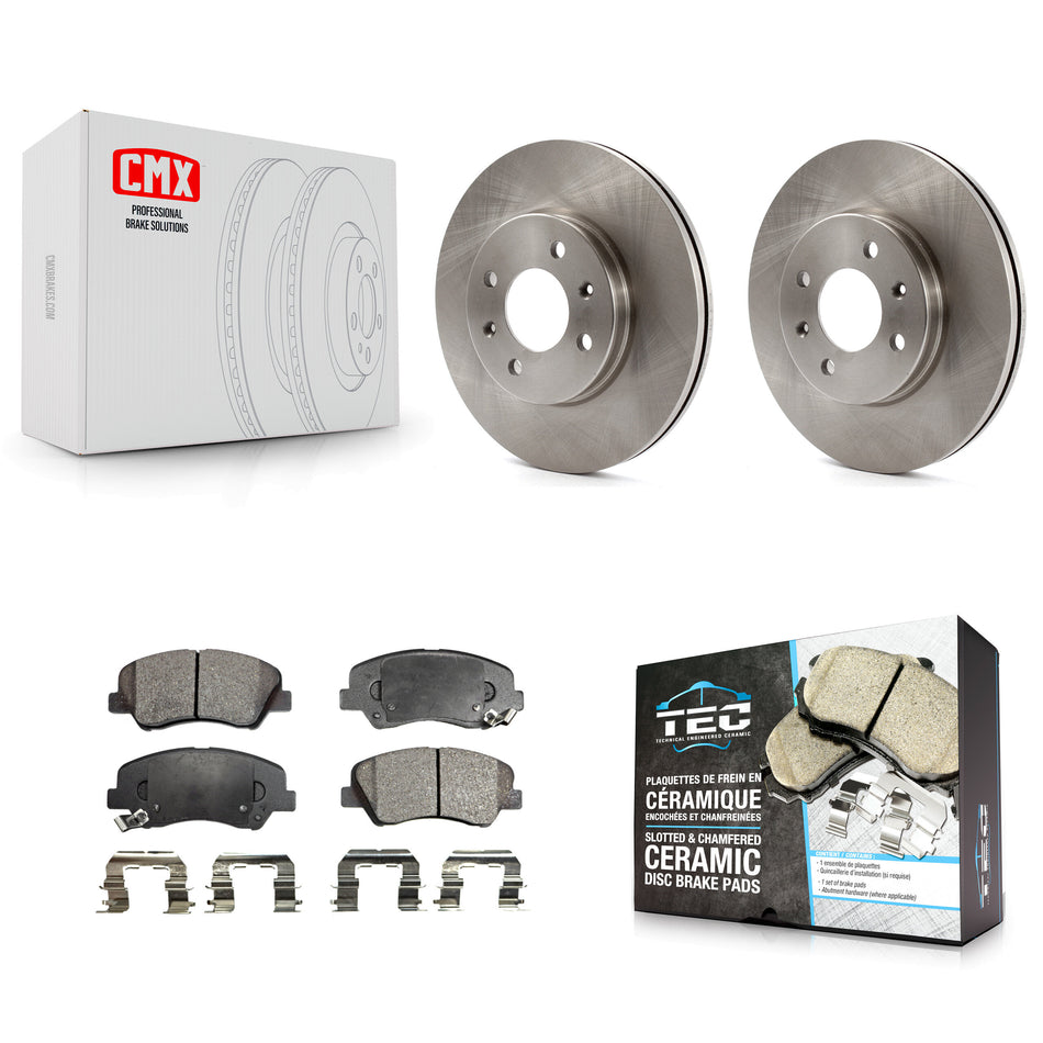 Front Disc Brake Rotors And Ceramic Pads Kit For Hyundai Accent Kia Rio K8T-100647