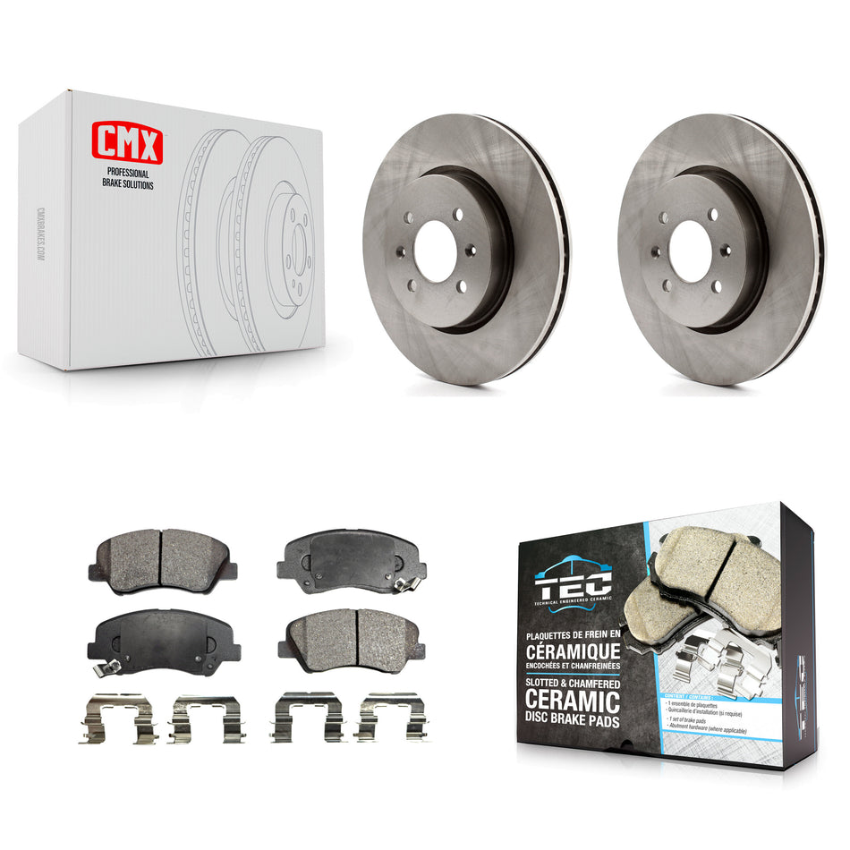 Front Disc Brake Rotors And Ceramic Pads Kit For Kia Rio K8T-100648