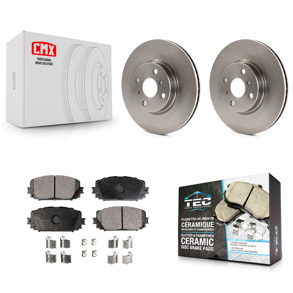 Front Disc Brake Rotors And Ceramic Pads Kit For Toyota Yaris K8T-100650