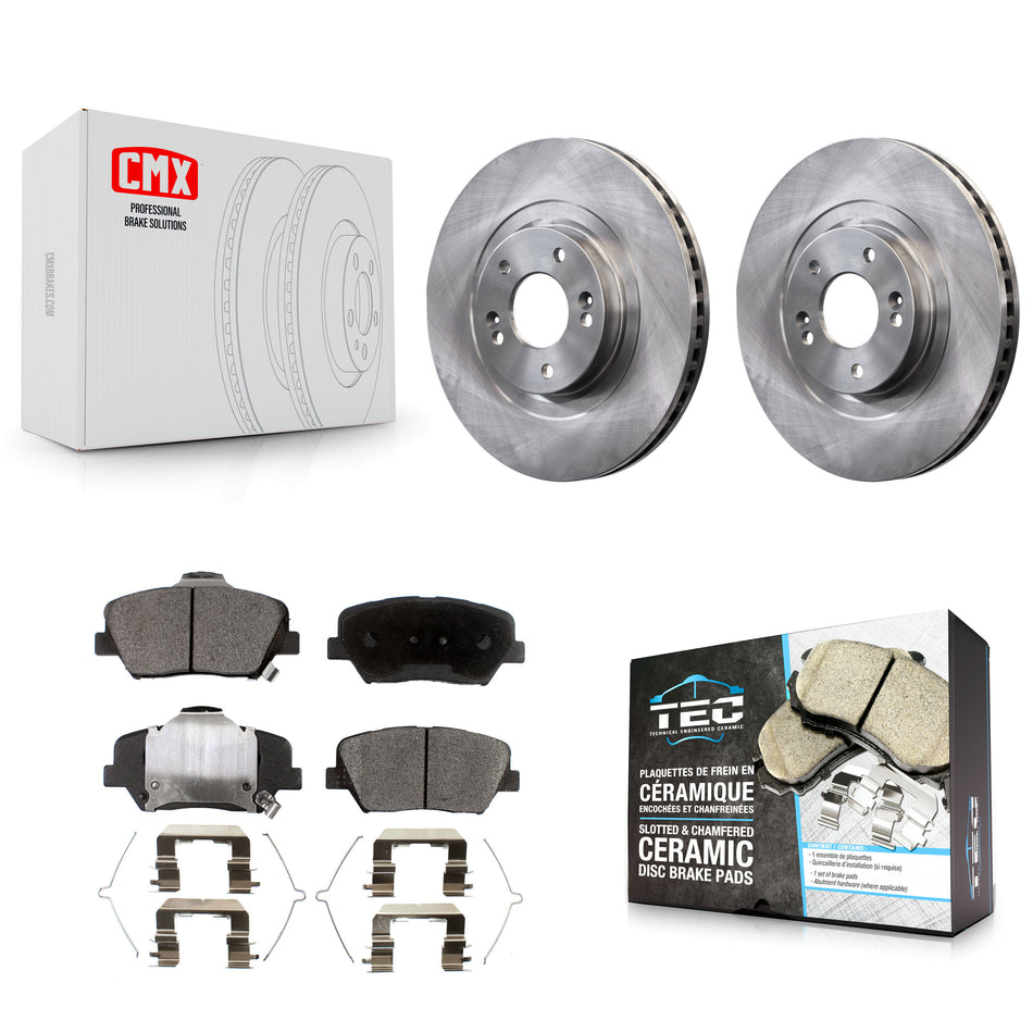 Front Disc Brake Rotors And Ceramic Pads Kit For Kia Sorento Hyundai Santa Fe Sport K8T-100656