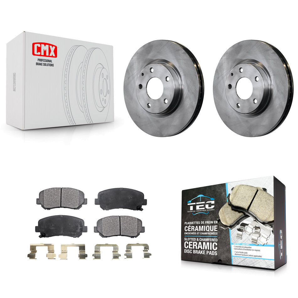 Front Disc Brake Rotors And Ceramic Pads Kit For 2013-2015 Mazda CX-5 K8T-100658