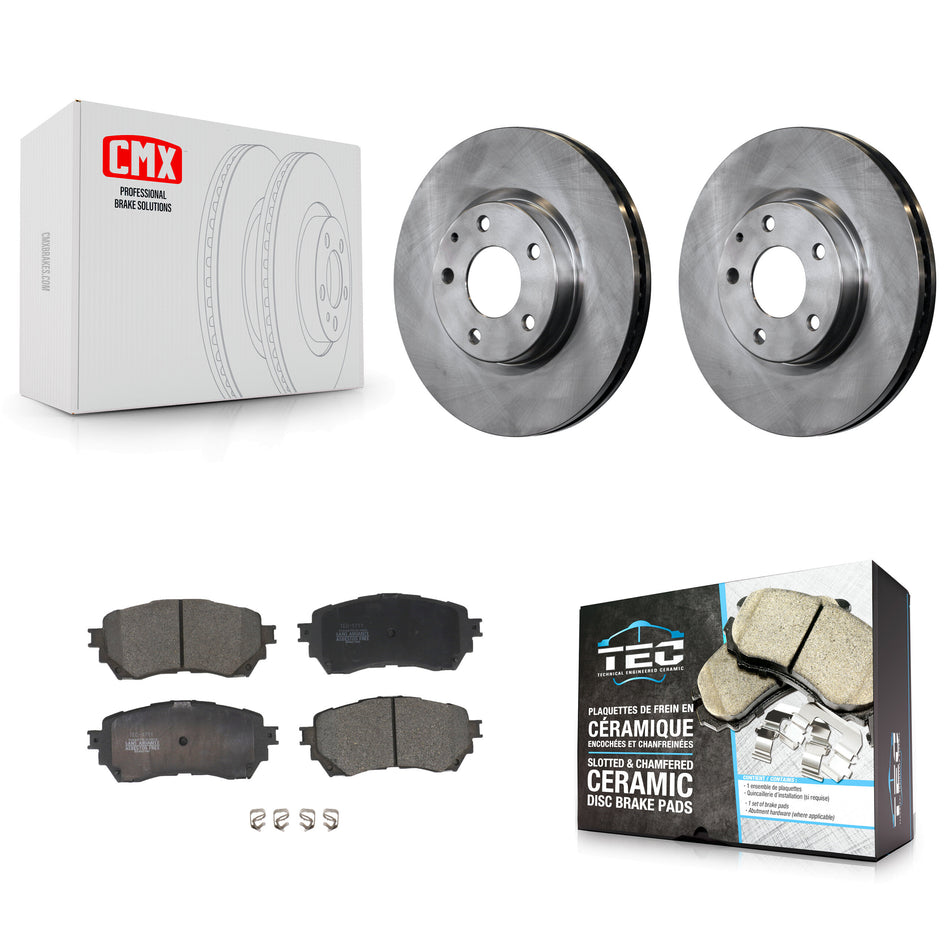 Front Disc Brake Rotors And Ceramic Pads Kit For Mazda 6 K8T-100659