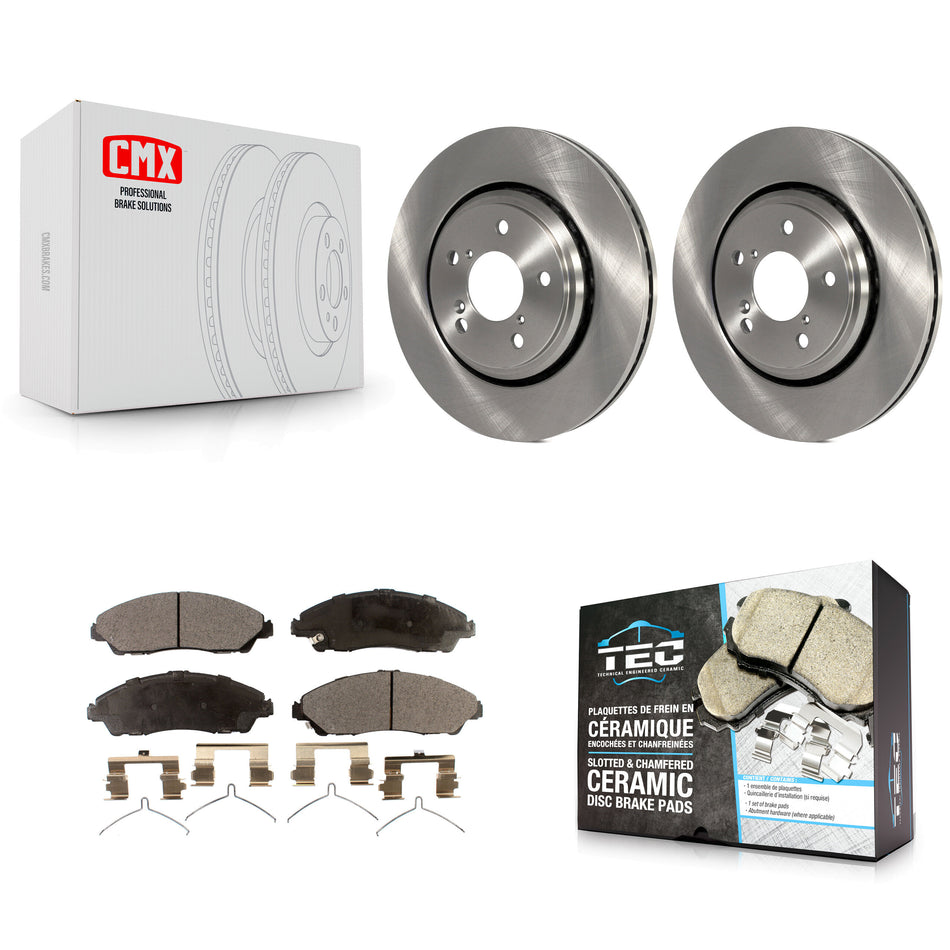 Front Disc Brake Rotors And Ceramic Pads Kit For Honda Pilot Acura MDX Ridgeline K8T-100666