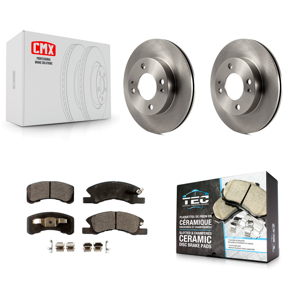 Front Disc Brake Rotors And Ceramic Pads Kit For 2014-2015 Mitsubishi Mirage K8T-100672