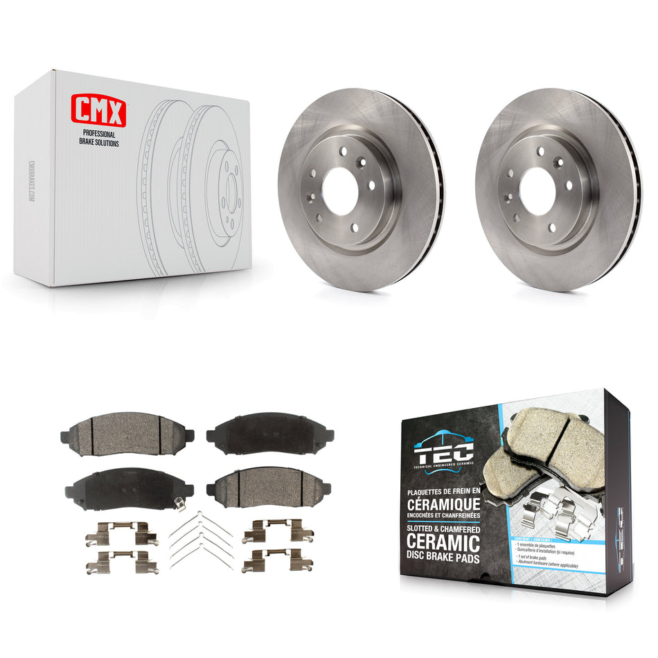 Front Disc Brake Rotors And Ceramic Pads Kit For 2015 Nissan LEAF Vehicles Manufactured In Japan K8T-100680