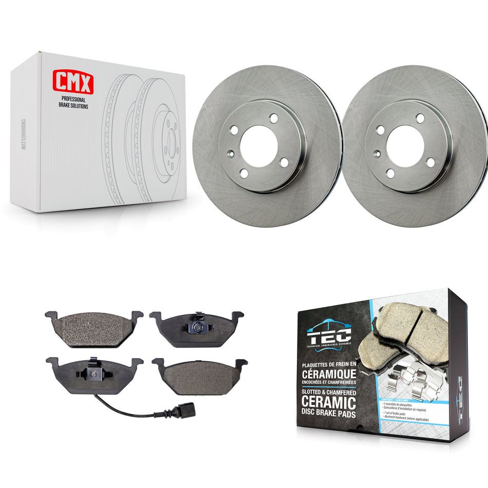 Front Disc Brake Rotors And Ceramic Pads Kit For 1999 Volkswagen Jetta 1.9L Old Body Style K8T-100697