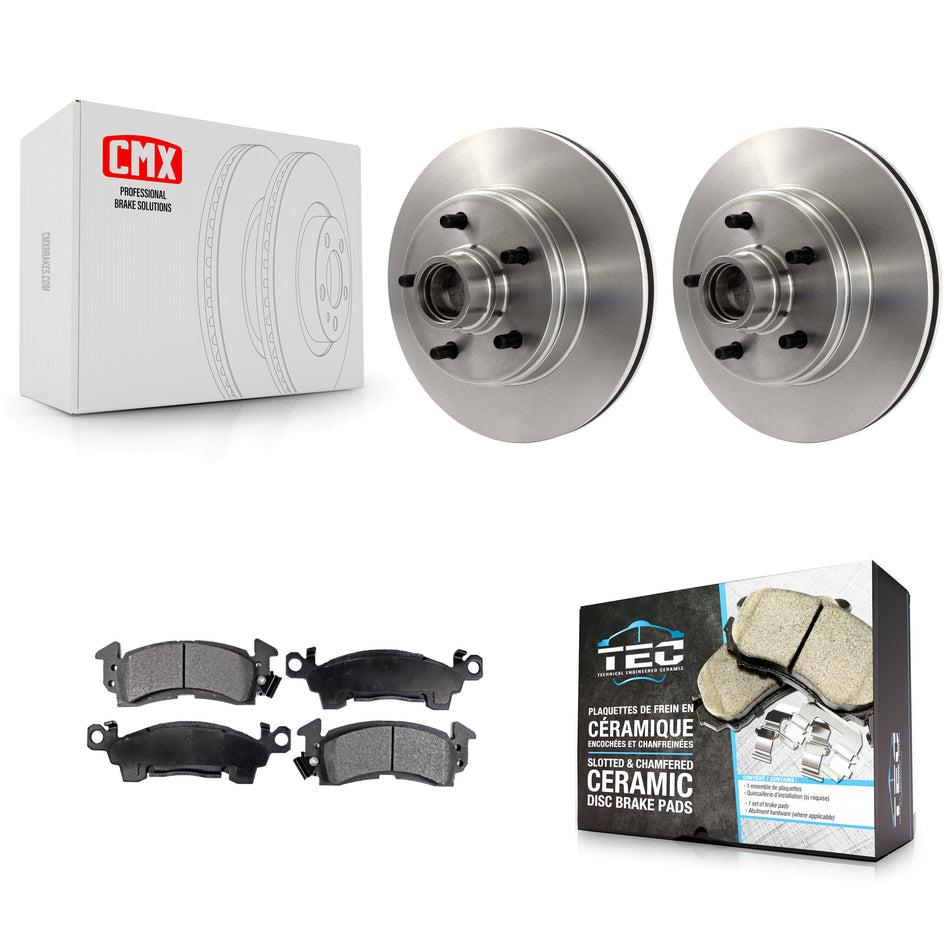 Front Disc Brake Rotors Hub Assembly And Ceramic Pads Kit For Chevrolet Astro GMC Safari K8T-100707