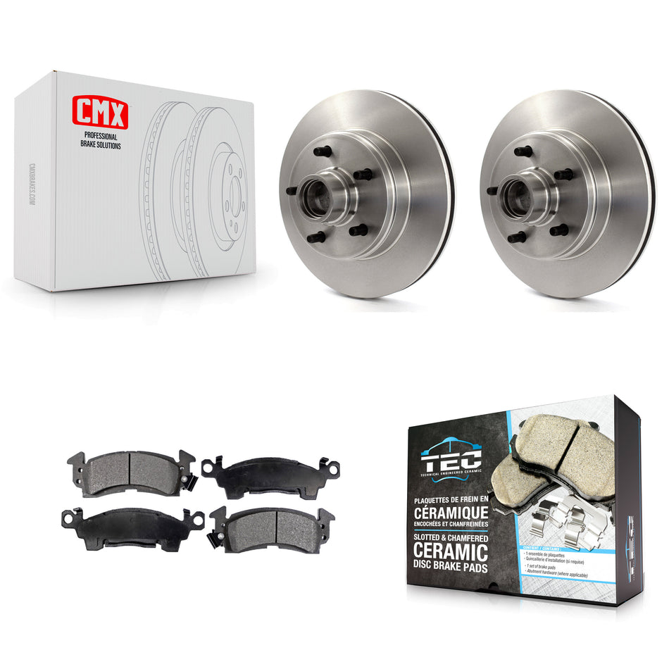 Front Disc Brake Rotors Hub Assembly And Ceramic Pads Kit For Chevrolet Astro GMC Safari K8T-100707