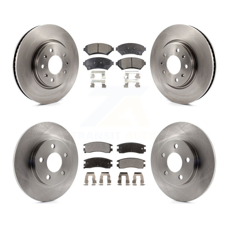 Front Rear Disc Brake Rotors And Ceramic Pads Kit For 2003-2004 Cadillac Seville With Solid Rotor K8T-100800