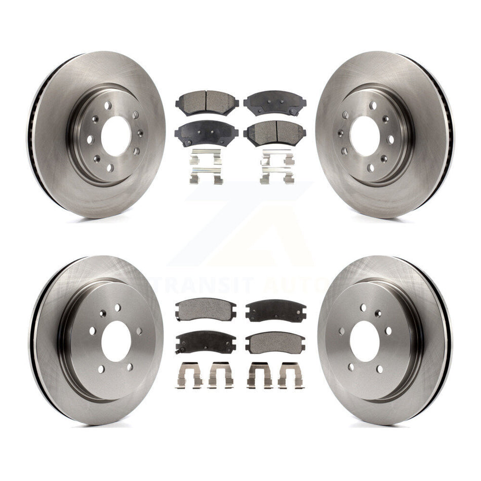 Front Rear Disc Brake Rotors And Ceramic Pads Kit For 2003-2004 Cadillac Seville With Vented Rotor K8T-100801