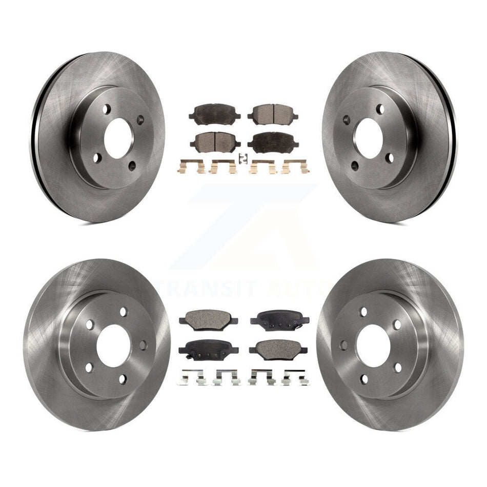 Front Rear Disc Brake Rotors And Ceramic Pads Kit For Pontiac G5 Pursuit K8T-100804