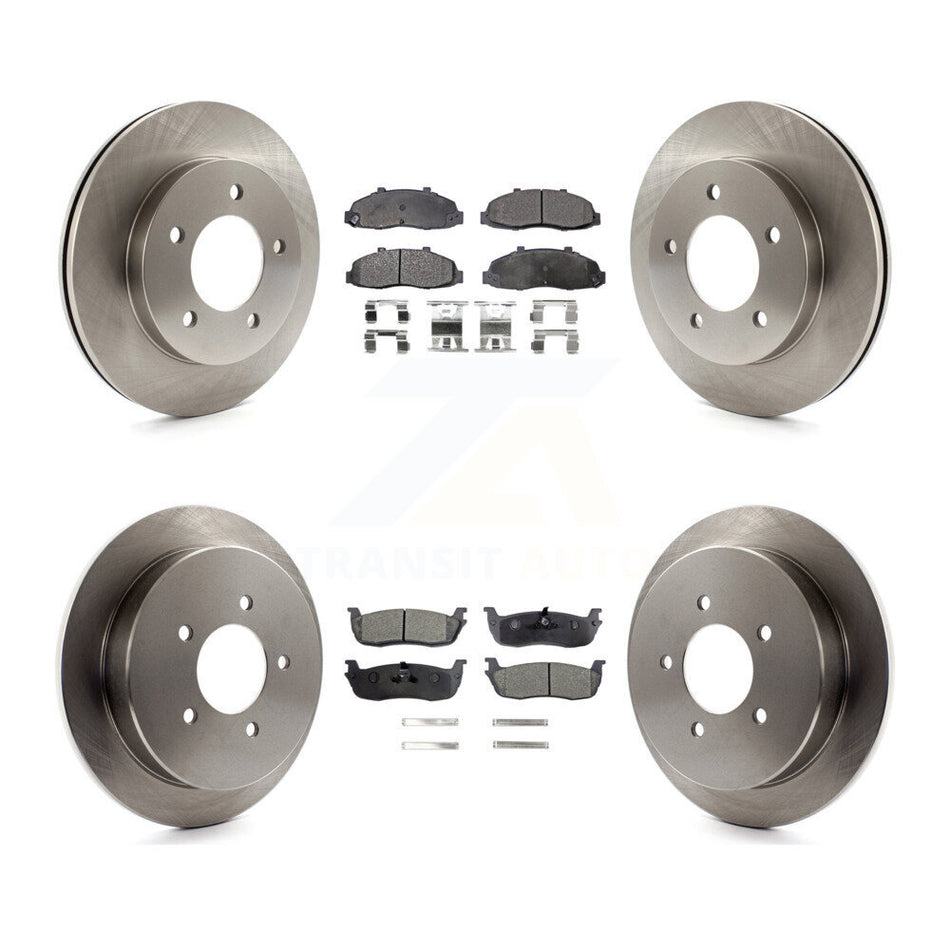 Front Rear Disc Brake Rotors And Ceramic Pads Kit For Ford F-150 4WD K8T-100890
