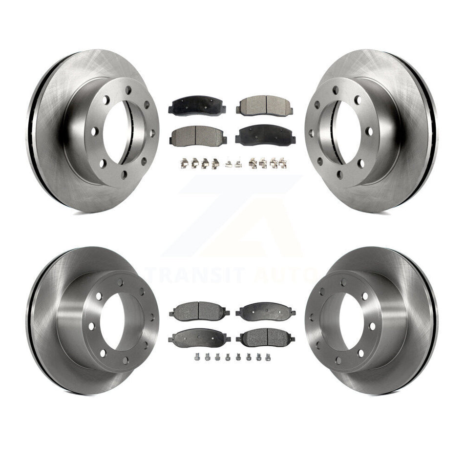 Front Rear Disc Brake Rotors And Ceramic Pads Kit For Ford F-250 Super Duty F-350 K8T-100926