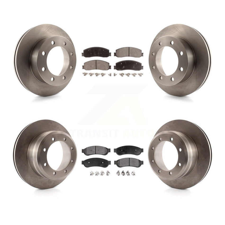 Front Rear Disc Brake Rotors And Ceramic Pads Kit For 2011 Ford F-350 Super Duty 4WD With Dual Wheels K8T-100943