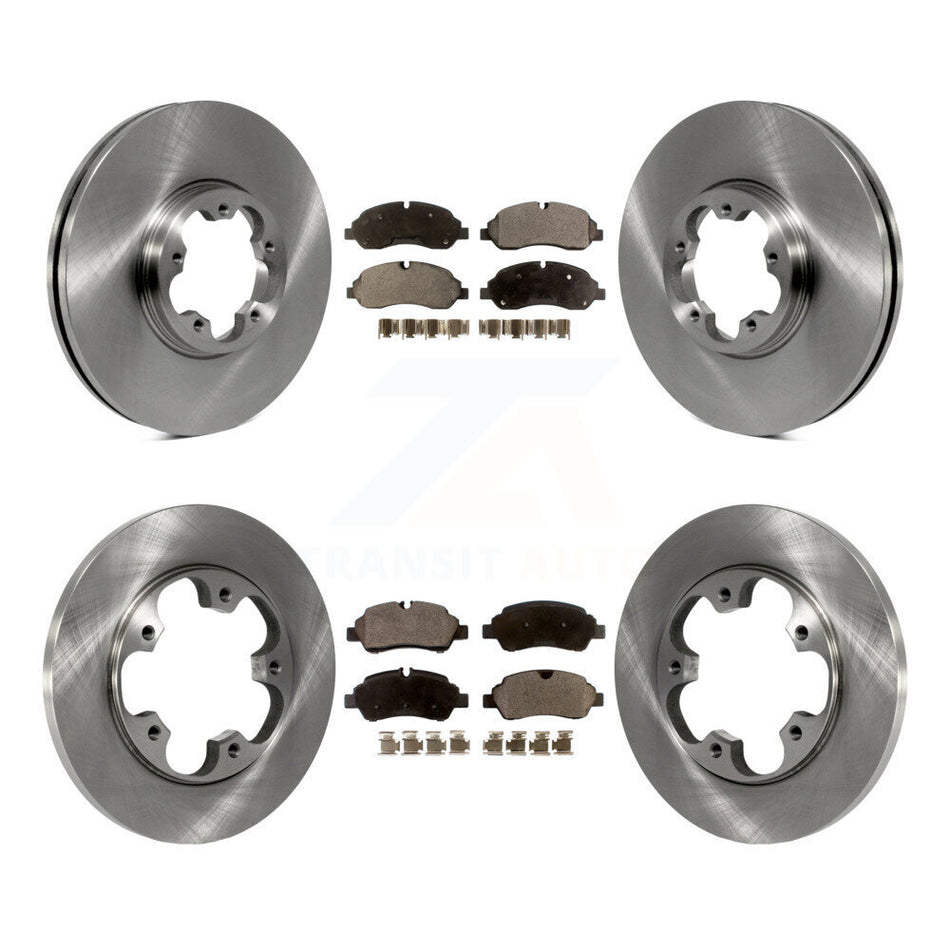 Front Rear Disc Brake Rotors And Ceramic Pads Kit For 2015-2019 Ford Transit-250 Transit-350 Transit-150 With 5 Lug Wheels Without 4600 Lb Axle K8T-100980