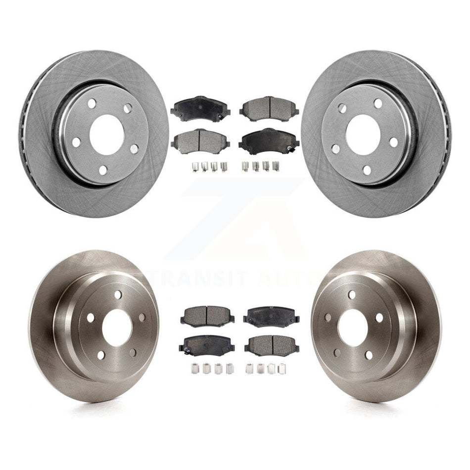 Front Rear Disc Brake Rotors And Ceramic Pads Kit For Jeep Wrangler JK K8T-101044