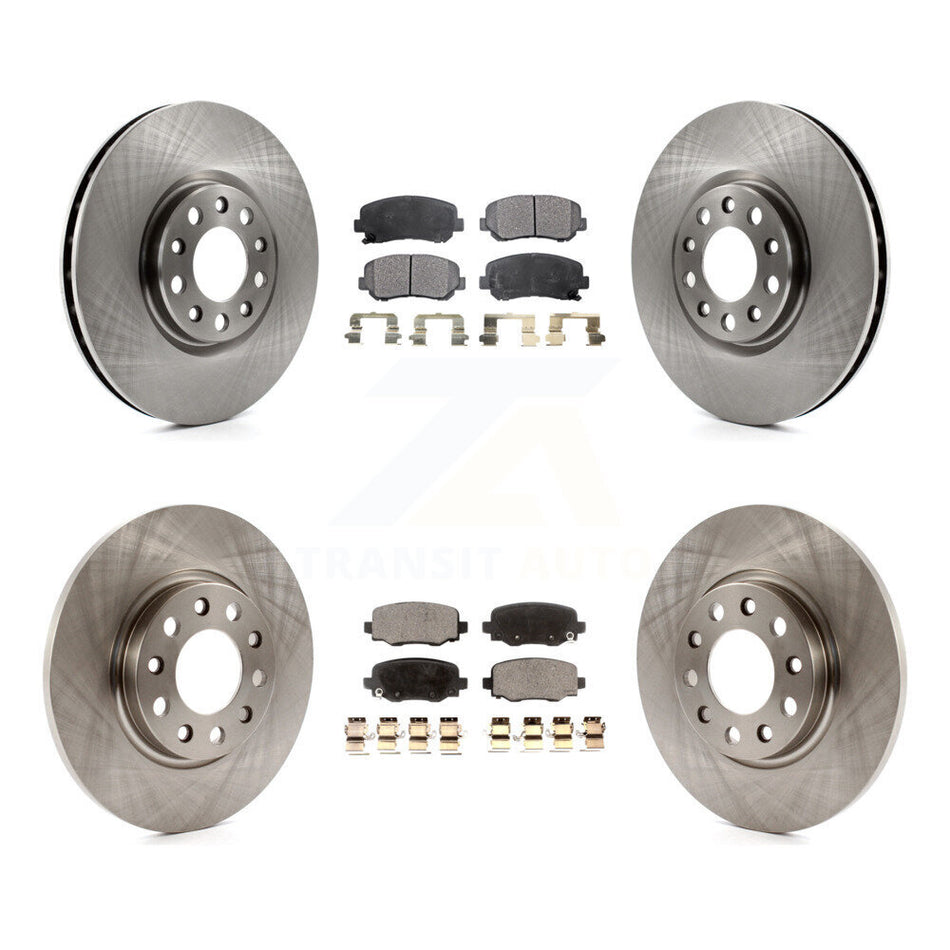 Front Rear Disc Brake Rotors And Ceramic Pads Kit For 2015-2017 Chrysler 200 With 305mm Diameter Rotor K8T-101062